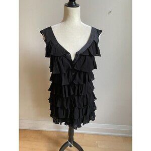 Elizabeth & James womens black tiered ruffle dress size Xsmall